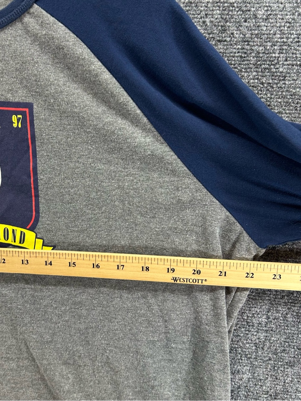 Ted Lasso Shirt Mens L Blue Cotton AFC Richmond Soccer 3/4 Sleeves Jerry Leigh - Picture 6 of 9
